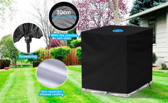 IBC Tote Couvercle avec fermeture &agrave; glissi&egrave;re, 275 Gallons 1000L Ext&eacute;rieur IBC Tote Ombrelle solaire 210D Oxford Tissu Couvercle &eacute;tanche &agrave; l'eau &agrave; l'&eacute;preuve du soleil 3