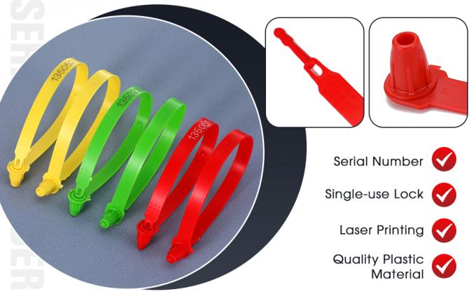Sceaux de porte de camion en plastique Sceaux de sécurité étanches à toute manipulation Sceaux de sécurité numérotés Sceaux jetables sûrs 5