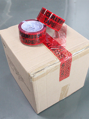 Tape de sécurité rouge numérotée en série (48 mm x 50 m x 2 mil, 100% de transfert total, film ultra épais  √ vide) 0