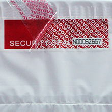 Tape de sécurité rouge numérotée en série (48 mm x 50 m x 2 mil, 100% de transfert total, film ultra épais  √ vide) 6