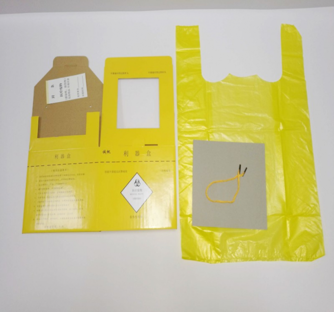 Hôpital 5L Dispositif médical Carton de papier kraft Aiguisements Récipient Boîte de sécurité Jetez les seringues usagées 5