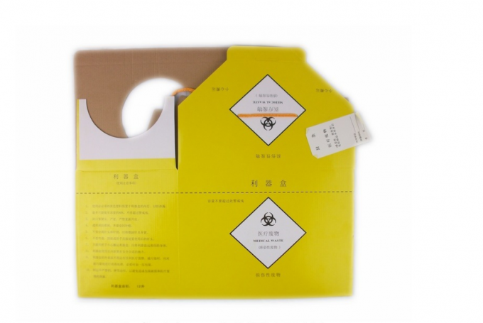 Hôpital 5L Dispositif médical Carton de papier kraft Aiguisements Récipient Boîte de sécurité Jetez les seringues usagées 6