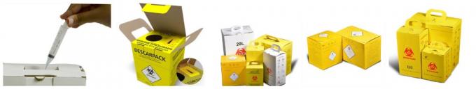 5L 10L boîte à incinérateur jetable Boîtes en papier ondulé Seringues Aiguille pointue Récipient de sécurité 3