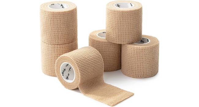 Enveloppe de bandage auto-adhésif, 6 paquets, couleur peau, 2 x 5 mètres, bandages cohérents, bandage médical, bandage élastique 0