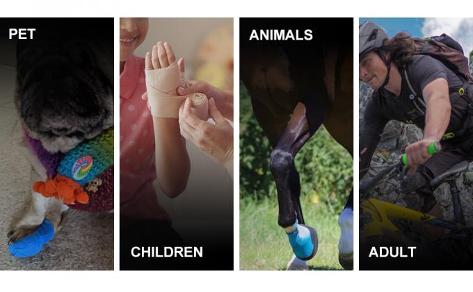 Enveloppe de bandage auto-adhésif, 6 paquets, couleur peau, 2 x 5 mètres, bandages cohérents, bandage médical, bandage élastique 6