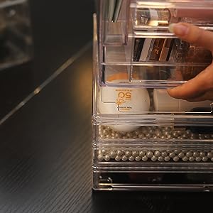 Containers clairs pour l' organisation 7 tiroirs Commodus empilable Organisateurs de salle de bain et de stockage bijoux accessoires de cheveux 3