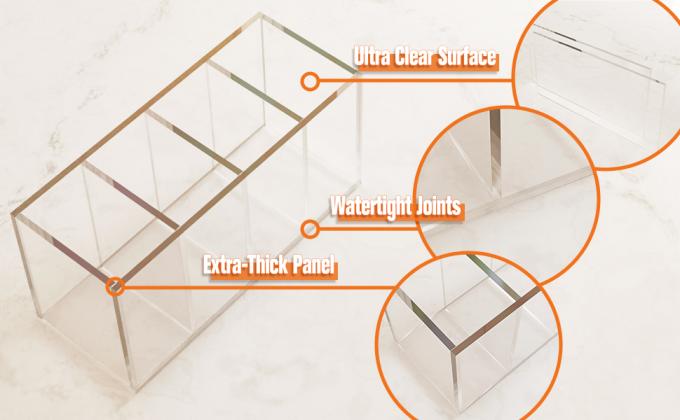 Porteur de stylo en acrylique 4 compartiments Porteur de crayon clair Organisateur de maquillage Porteur de pinceau 1