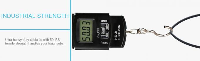 Des cravats à fermeture à glissière de 8 pouces, des cravats en plastique haut de gamme avec résistance à la traction, des cravats en nylon noir auto-verrouillable 0