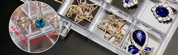Organiseur de bijoux transparent, boîte de bijoux durable avec 5 tiroirs, boîte d'organisation de bijoux, organiseur de bijoux d'oreille 1