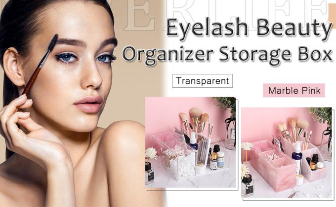 Organisateur de beauté, organisateur de rangement d'affichage, organisateur de maquillage clair, fournitures d'extension de cils Boîte d'affichage de stockage 0