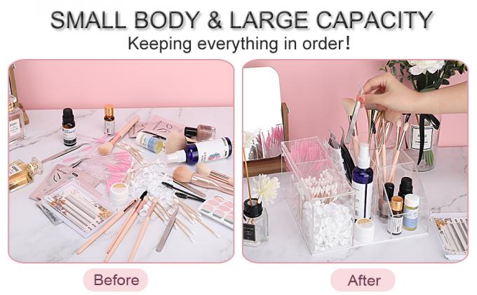 Organisateur de beauté, organisateur de rangement d'affichage, organisateur de maquillage clair, fournitures d'extension de cils Boîte d'affichage de stockage 2