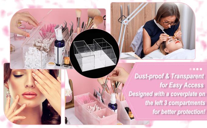 Organisateur de beauté, organisateur de rangement d'affichage, organisateur de maquillage clair, fournitures d'extension de cils Boîte d'affichage de stockage 6