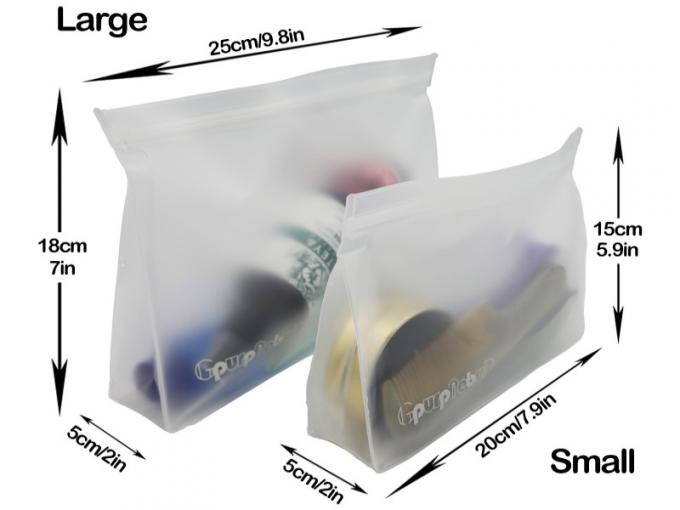 Sacs de toilettes, maquillage de voyage en plastique doux Sacs cosmétiques, fermeture à fermeture à glissière, sac portable étanche 3