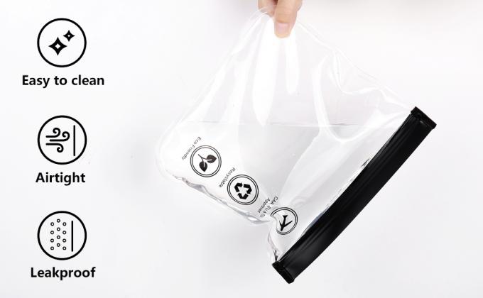 Sacs à fermeture à glissière de la taille d'un quart - Sacs cosmétiques transparents pour liquides et maquillage - Taille de voyage portable 1