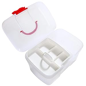 Récipient de trousse de premiers soins, boîte de stockage de médicaments de voyage avec plateau Récipient de trousse de premiers soins, boîte d'organisation transparente 5