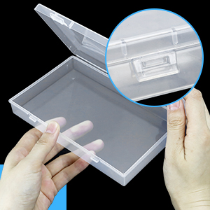 Boîtes de rangement en plastique clair rectangulaire vide mini boîtes de rangement avec couvercles à charnière pour petits objets boîte artisanale 3