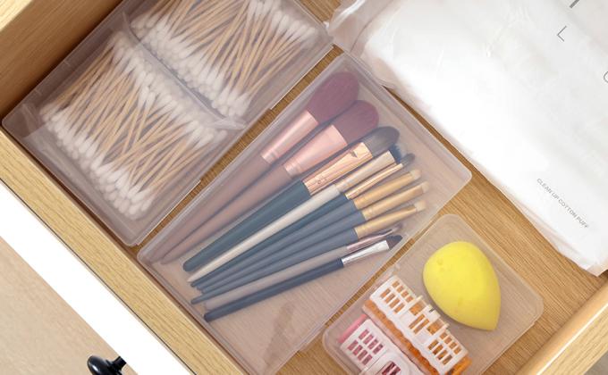 Boîte de rangement organisateur, rectangulaire vide mini organizer en plastique clair Boîte de rangement contenant des couvercles Petits articles 3