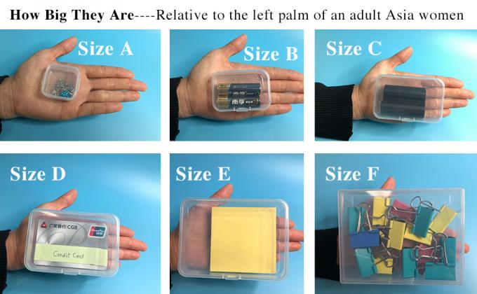 Boîte de rangement organisateur, rectangulaire vide mini organizer en plastique clair Boîte de rangement contenant des couvercles Petits articles 5