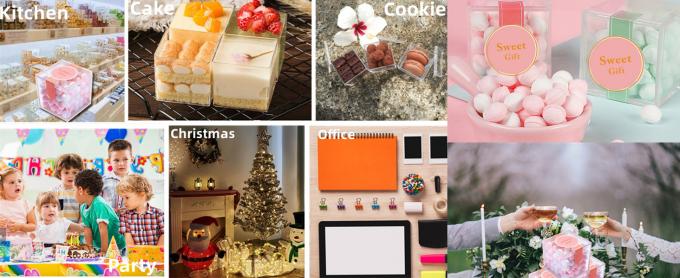 Cube en plastique acrylique carré Petite boîte avec couvercle Boîtes de rangement décoratives Jeuillerie Mini-container pour bonbons à la maison 5