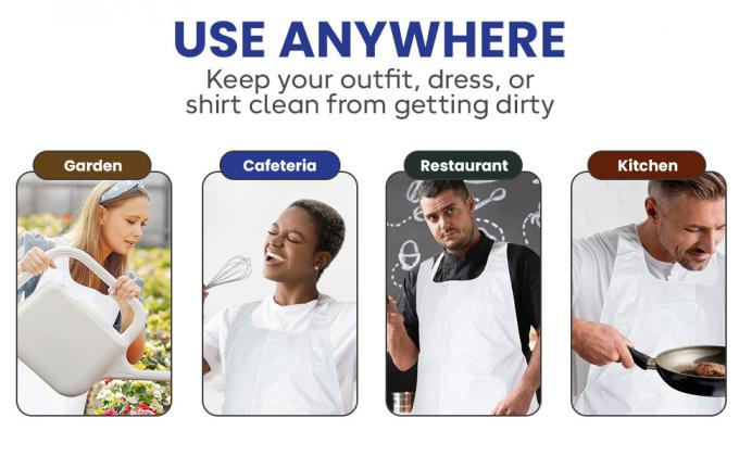 Produits jetables de poids lourd en plastique / tablier poly 46 pouces x 28 pouces - 2 Mil - Pour la cuisine et l'artisanat 1