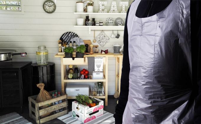 De prépuces en plastique blanc jetables, 46 pouces x 28 pouces Polyéthylène étanche pour la cuisine Peinture Arts et métiers 0