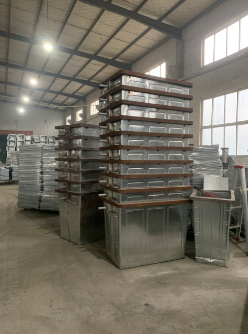 1100l 1100 litres de poubelle extérieure grande poubelle déchets métalliques galvanisés en acier inoxydable poubelle à roues 4