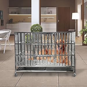 Cage de chien en acier inoxydable haute anxiété indestructible et échapper à l'épreuve du chien 5
