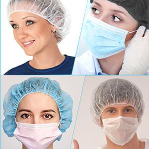 Bouffant Casquettes &agrave; usage unique Casquette de douche personnalis&eacute;e H&ocirc;tel Am&eacute;nagement salle de bain Spa Casquette de cheveux imperm&eacute;able &agrave; l'eau Casquette blanche jetable 4