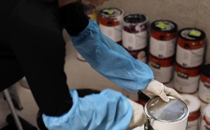 Protège-mains non tissé Fermetures élastiques Manche à bras durable imperméable à l'eau Couvercle à manche microporeux jetable 0