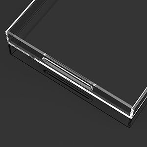 Plateau de service transparent à l'épreuve des déversements - Organiseur de plateau décoratif acrylique pour une table basse ottomane avec poignées 2