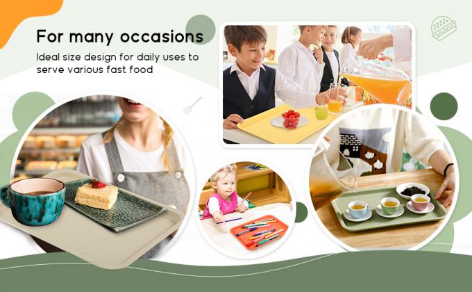 Plateaux de restauration rapide en plastique en vrac Plateaux de restauration en vrac Plateaux de cafétéria Plateaux de barbecue Plateaux de déjeuner scolaires Rectangulaires 4