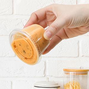 Coupe &agrave; portions avec couvercle, petit r&eacute;cipient en plastique avec couvercle, coupe &agrave; souffle &eacute;tanche, coupe &agrave; soupe, sauce 3