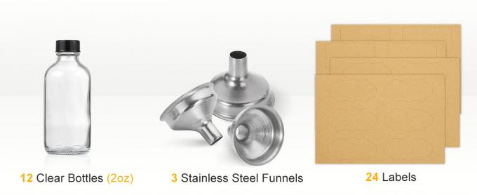 Petites bouteilles en verre transparent avec couvercle Boston Bouteilles d'échantillons pour potions, jus, bien-être, ginger shots, whisky, liquides 9