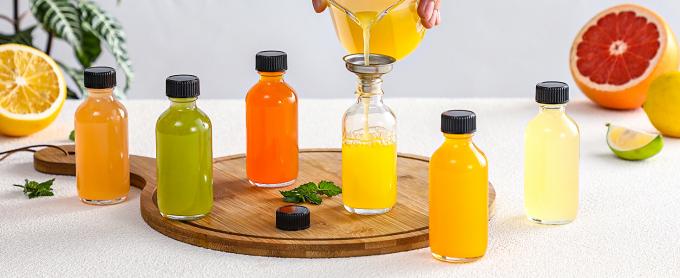 Petites bouteilles en verre transparent avec couvercle Boston Bouteilles d'échantillons pour potions, jus, bien-être, ginger shots, whisky, liquides 11