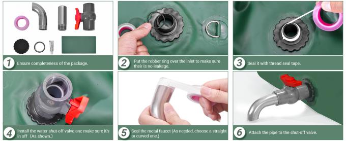 Bouches de stockage d'eau d'urgence - Sac d'eau douce de grande capacité, réservoir pliable pour résister à la sécheresse 1