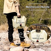 Porteur de stockage d'eau pliable - récipient portable de 1,9 gallon avec éternuement, sac d'eau de camping pour la randonnée en plein air 1