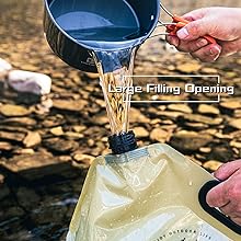 Porteur de stockage d'eau pliable - récipient portable de 1,9 gallon avec éternuement, sac d'eau de camping pour la randonnée en plein air 2