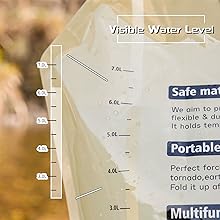 Porteur de stockage d'eau pliable - récipient portable de 1,9 gallon avec éternuement, sac d'eau de camping pour la randonnée en plein air 4