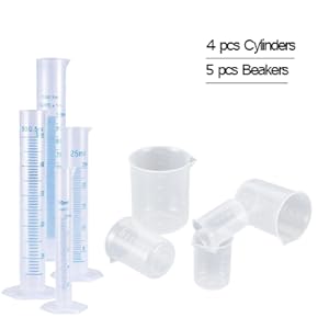 Bouteilles et bols en plastique 5 pipettes de 10 ml de 25 ml de 50 ml de 100 ml de bouteilles de 50 ml de 100 ml de 250 ml de 500 ml de 1000 ml 6