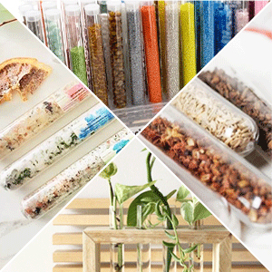 Tubes d'essai en plastique avec support et bouchons, 16 x 100 mm avec support pour expériences scientifiques, perles liquides 3