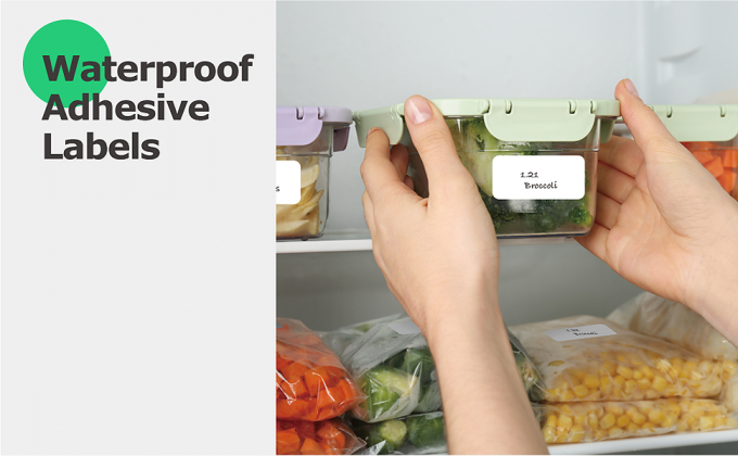 1000 &eacute;tiquettes de cong&eacute;lateur amovibles en blanc r&eacute;sistant &agrave; l'eau et &agrave; l'huile avec ligne de perforation pour les conteneurs pots Pantry Organizati 3