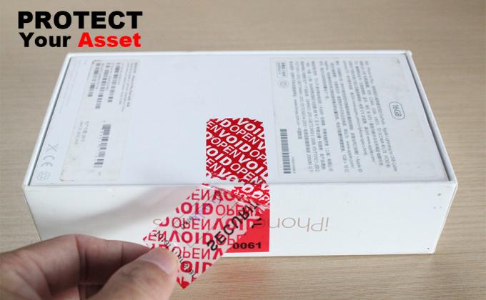 Transfert de garantie de sécurité à preuve de contrefaçon autocollants/étiquettes/sceaux vides (rouge, 1 x 3,35 pouces, numéros de série) 0