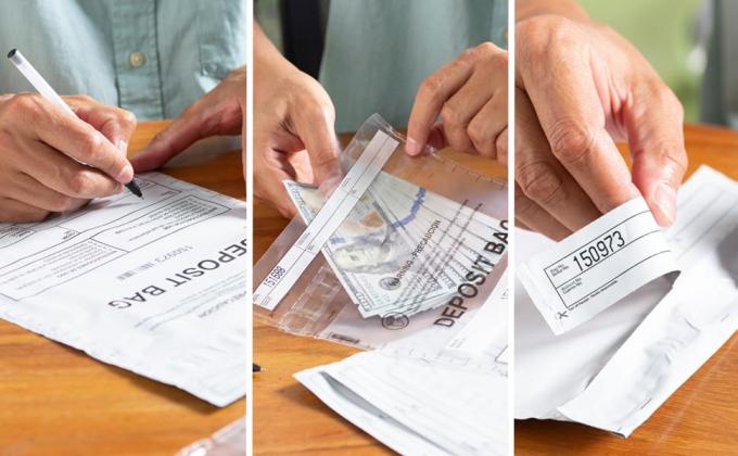 Sacs de dépôt clairs, sacs à preuve de falsification, poche bancaire de sécurité, transport. 1