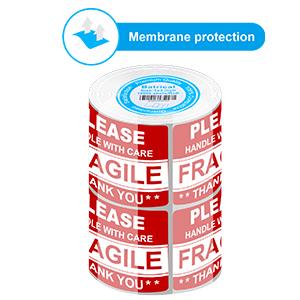 3 x 2 pouces de poign&eacute;e avec soin autocollants fragiles pour l'exp&eacute;dition en mouvement de verre 500 adh&eacute;sif permanent &eacute;tiquettes fragiles 3