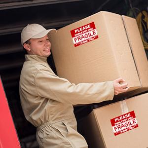 3 x 2 pouces de poign&eacute;e avec soin autocollants fragiles pour l'exp&eacute;dition en mouvement de verre 500 adh&eacute;sif permanent &eacute;tiquettes fragiles 5