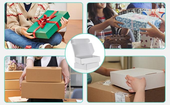 Boîtes à lettres en carton ondulé blanc, boîtes à lettres moyennes pour l'emballage des petites entreprises 1