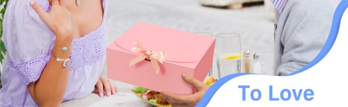 Bo&icirc;tes cadeaux avec couvercles, bo&icirc;tes cadeaux roses 10X8X4 pouces, bo&icirc;te de proposition de demoiselle d'honneur avec ruban, bo&icirc;tes de papier Kraft pour mariage 3