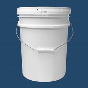 5 gallons de seau blanc et couvercle - Durable 90 Mil tout usage seau - qualit&eacute; alimentaire - plastique sans BPA (5 Gal. W/couvercles - 6pk) 0