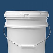 5 gallons de seau blanc et couvercle - Durable 90 Mil tout usage seau - qualit&eacute; alimentaire - plastique sans BPA (5 Gal. W/couvercles - 6pk) 3