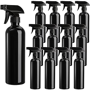 Bouteilles de pulvérisation en plastique noir pour les solutions de nettoyage 16 oz (emballage de 4), pulvérisation vide rechargeable réutilisable 1